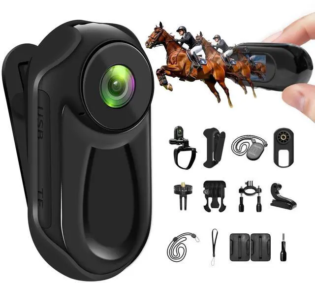 Main image of Small Body Camera with 0.85'' Display Screen, Mini Action Camera 1080P | Thumb Sports Camera for Motorcycle Helmet Travel, Wearable POV Camera, Video/Photo, 120° Wide-Angle, Multiple Accessories