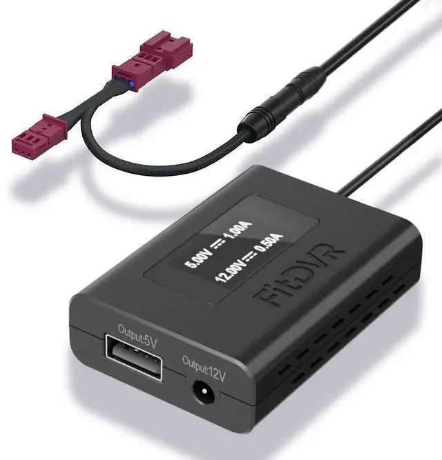 Main image of Power Adapter (3-Pin) for Dash Cam, Radar, Dashcam Charger Cable for BMW and MINI, Connects to Rain Sensor, LED Display USB Power Source, Easy to Install, 5V 12V Output, D3-024