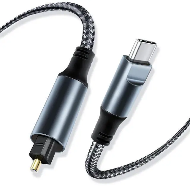 Main image of Braided USB C to Optical Audio Cable 3Ft Unidirectional USB C to Toslink Optical for TV/Soundbar, Sony PS5,Speakers & Home Theater Systems