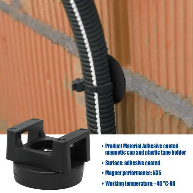 Alt view image 3 of 7 - Magnetic Cable Zip Tie Base, Heavy Duty 18lbs Vertical Tension, Multipurpose Wire Clips Management Holder, Supplies for Electrical Cable Wire Organization (22mm, Count, 20)