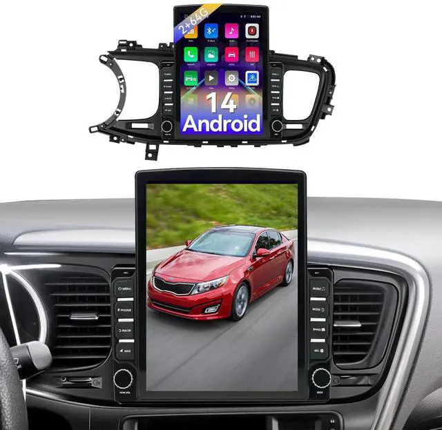 Main image of Android 14 Car Stereo Radio Head Unit Compatible with Kia Optima K5 2013 2014 2015 9.7" Touch Screen Audio Receiver with CarPlay & Android Auto GPS WiFi Buletooth Back Camera FM Mic 2+64G