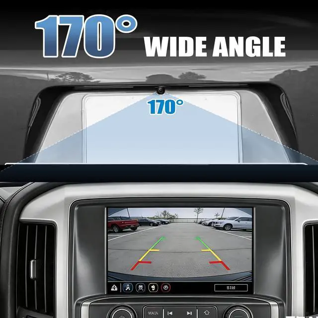 Alt view image 3 of 4 - Tailgate Handle Backup Camera Rear View Camera Liftgate Latch Handle with Key Lock Cylinder Black fit for 2007-2014 Chevrolet Chevy Silverado GMC Sierra 1500 2500 3500