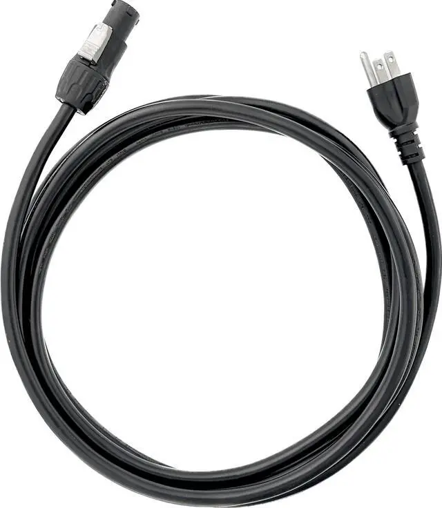 Main image of 10' Edison 5-15P Male to True1 Female Locking Mains Power Cable, 14 AWG
