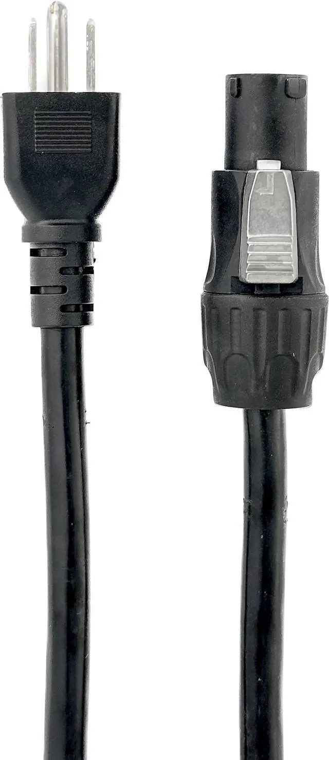 Alt view image 2 of 4 - 10' Edison 5-15P Male to True1 Female Locking Mains Power Cable, 14 AWG