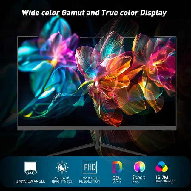 Alt view image 4 of 7 - 24 Inch Curved 1080P Gaming Monitor, 1800R FHD 100Hz Computer Monitor, 3ms Response Time, FreeSync, Eye-Care, HDMI/DP, Built-in Speakers, VESA Mount