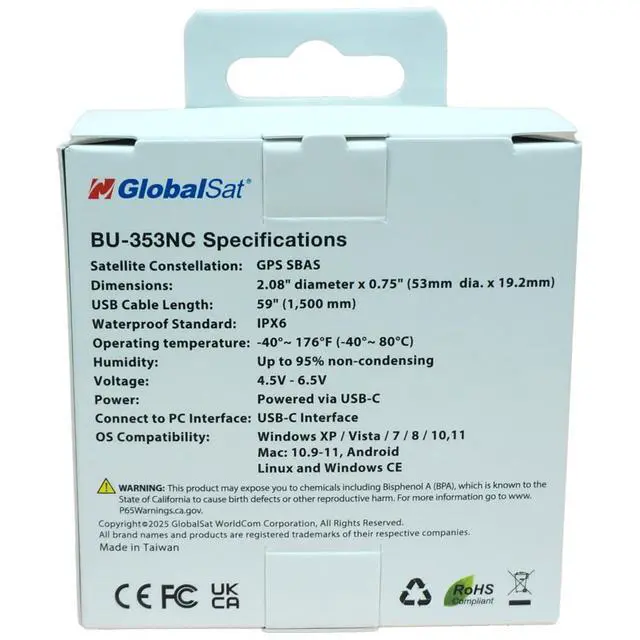 Alt view image 6 of 7 - BU353-NC USB C, GPS Receiver, Made in Taiwan