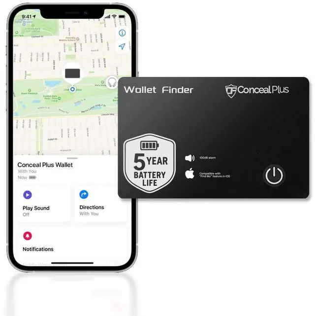 Main image of Wallet Finder - Slim Wallet Tracker Card for Apple Find My App | This slim wallet tracker slides into a card slot, keeping the wallet traceable on the Find My app automatically