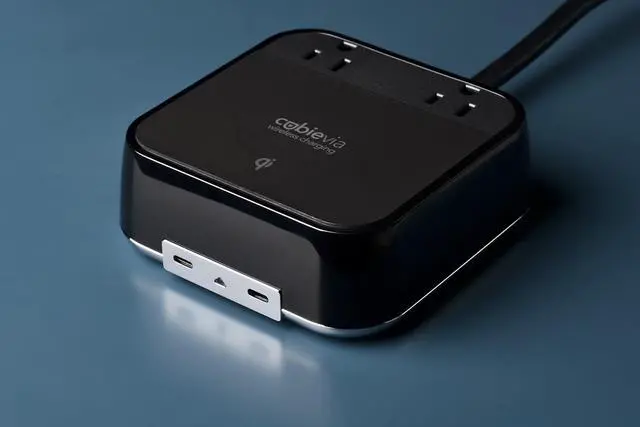 Alt view image 5 of 7 - CubieVia - Tabletop Power Strip Wireless Charging Station with Outlets and USB Ports
