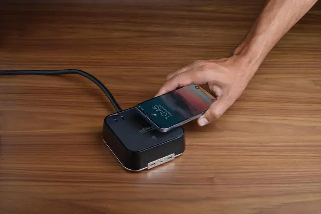 Alt view image 6 of 7 - CubieVia - Tabletop Power Strip Wireless Charging Station with Outlets and USB Ports