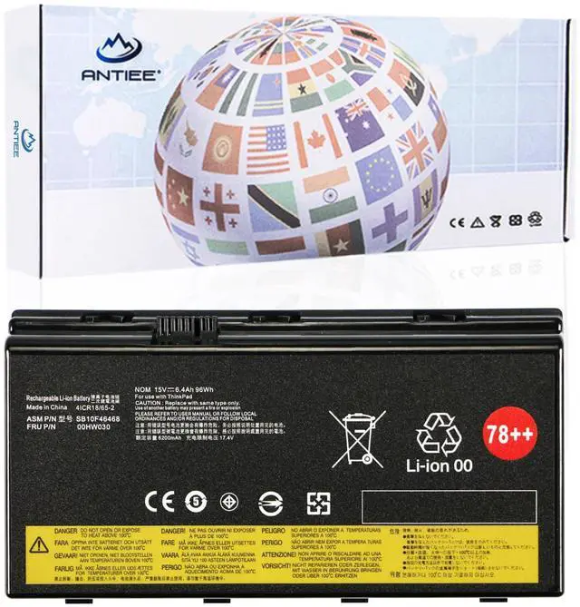 Main image of 00HW030 SB10F46468 78++ 78+ Laptop Battery for Lenovo ThinkPad P70/ P71 | for ThinkPad P70 20ER 20ES, ThinkPad P71 20HK Series Notebook 01AV451 4X50K14092 5B10W13950 15V 96Wh 6400mAh 8-Cell