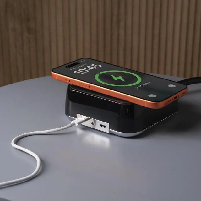Alt view image 7 of 7 - CubieVia - Tabletop Power Strip Wireless Charging Station with Outlets and USB Ports