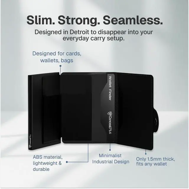 Alt view image 5 of 7 - Wallet Finder - Slim Wallet Tracker Card for Apple Find My App | This slim wallet tracker slides into a card slot, keeping the wallet traceable on the Find My app automatically