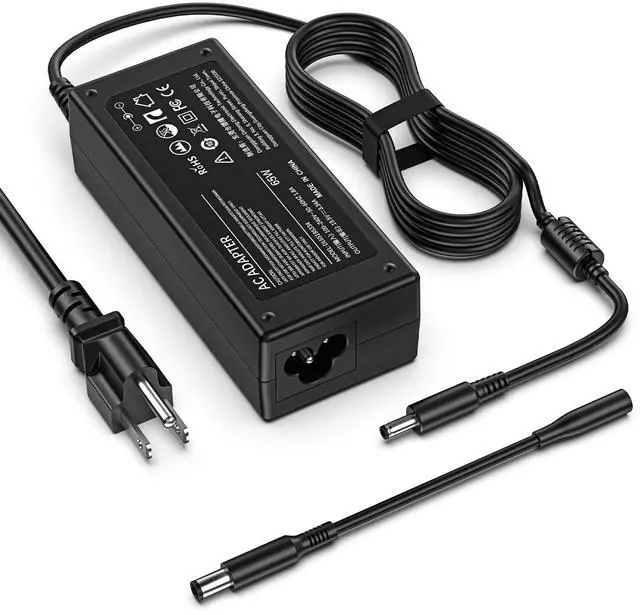 Main image of 65W Charger Compatible with Dell Inspiron Latitude Series 2 Tips | AC Adapter for Inspiron 13/14/15/16, Latitude 5490/5420/5400/5500 Power Supply Cord Replacement 4.5*3.0mm &7.4*5.0mm