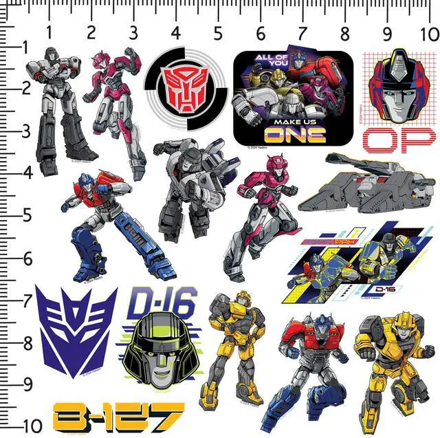 Alt view image 2 of 6 - Transformers ONE Vinyl L Deluxe Stickers Variety, Indoor/Outdoor, Set of 50