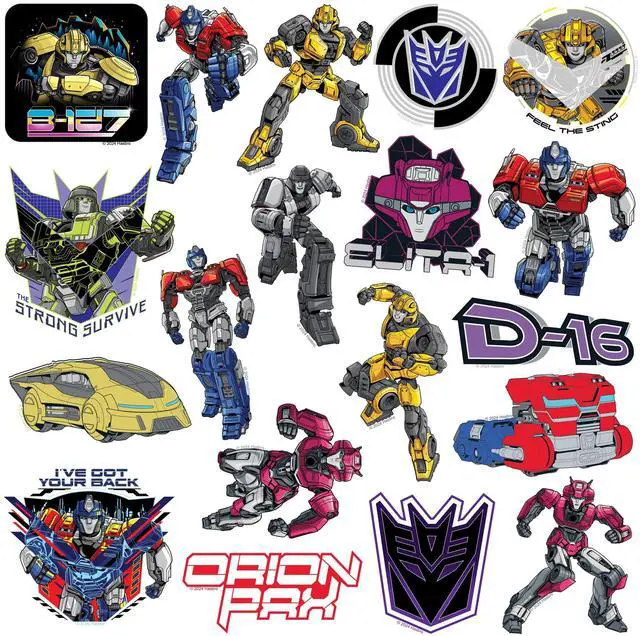 Alt view image 3 of 6 - Transformers ONE Vinyl L Deluxe Stickers Variety, Indoor/Outdoor, Set of 50
