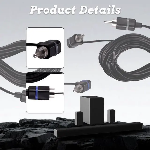 Alt view image 4 of 7 - Satellite Speaker Cable,Plug and Play,Gray & Blue,24.4 Feet,1Pc | Fit for Vizio V51 M51 SB3651 SB36514 SB4051 SB4251 Sound Bar Satellite Speakers