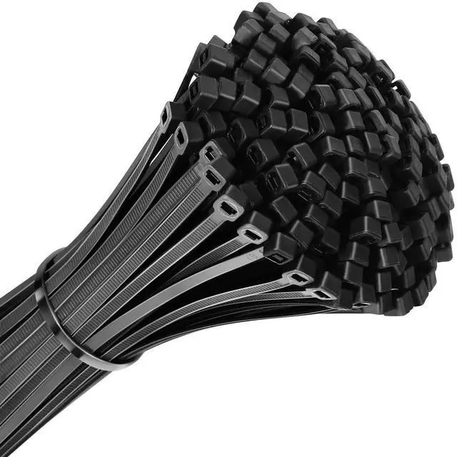 Main image of 200pcs Zip Ties 8 Inch Black, Heavy Duty Zip Tie, 50lb Strength Cable Ties, Industrial Nylon Wire Tie Wraps for Garage and Workshop