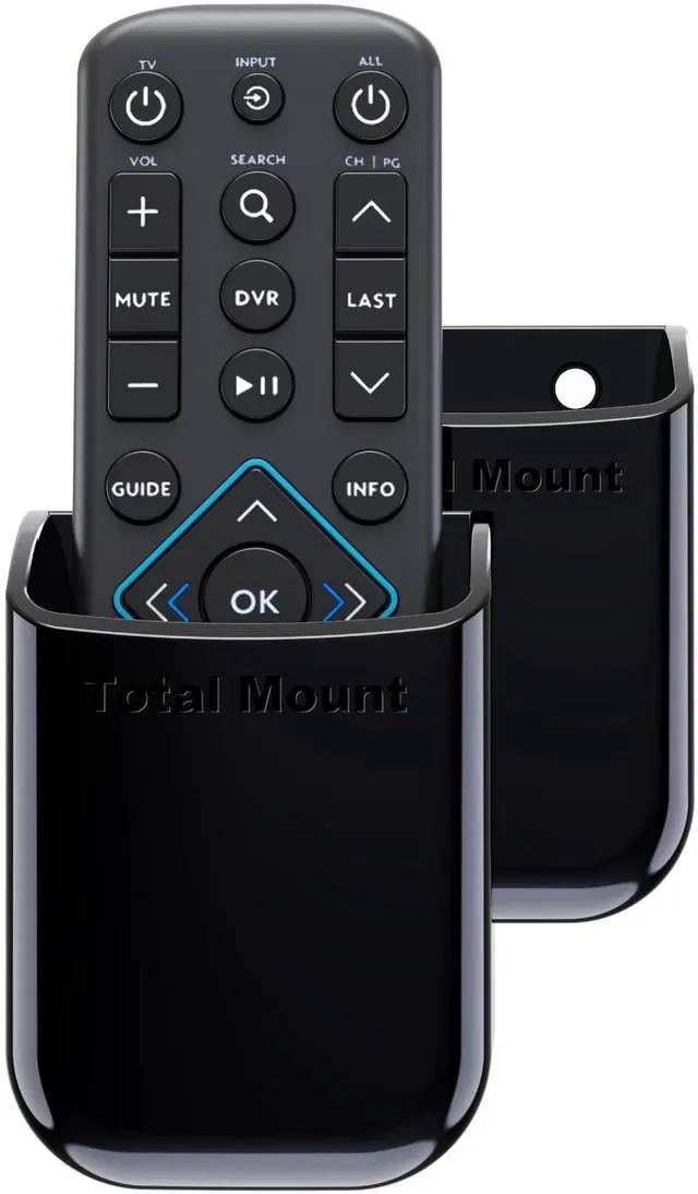 Main image of Universal Remote Holders Place on Wall or Back of TV | Designed in the USA Premium, Black Remote Control Holders (Medium, 2 Pack)
