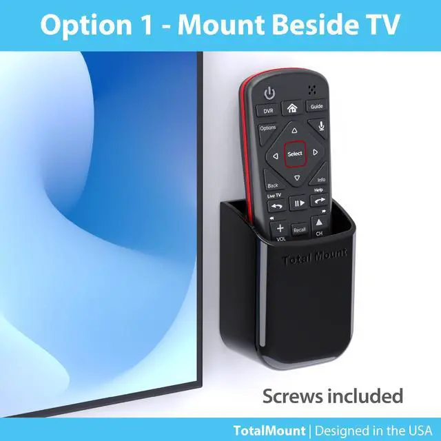 Alt view image 3 of 7 - Universal Remote Holders Place on Wall or Back of TV | Designed in the USA Premium, Black Remote Control Holders (Medium, 2 Pack)
