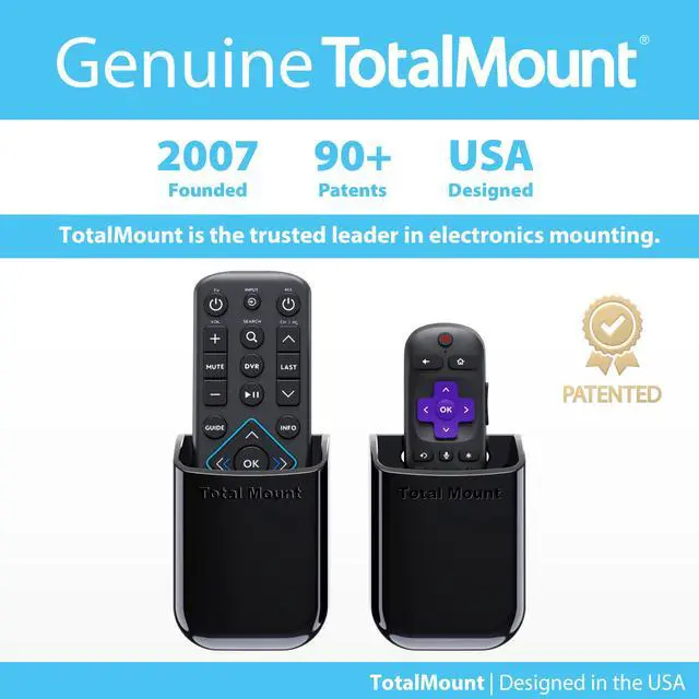 Alt view image 6 of 7 - Universal Remote Holders Place on Wall or Back of TV | Designed in the USA Premium, Black Remote Control Holders (Medium, 2 Pack)