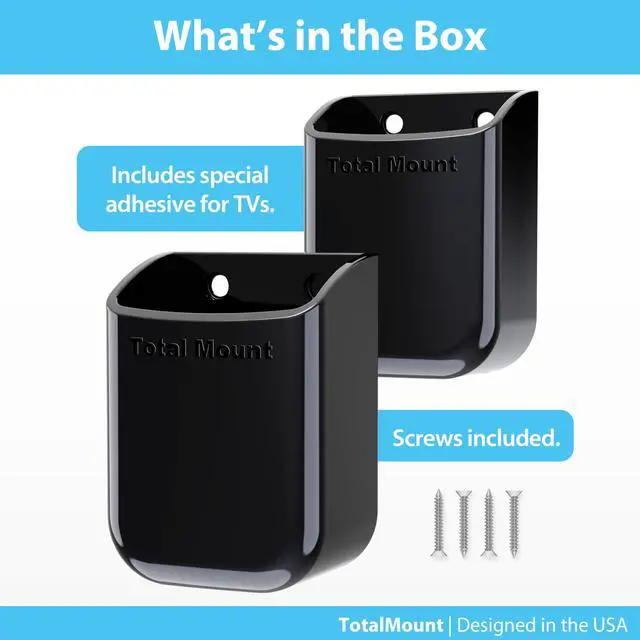 Alt view image 7 of 7 - Universal Remote Holders Place on Wall or Back of TV | Designed in the USA Premium, Black Remote Control Holders (Medium, 2 Pack)