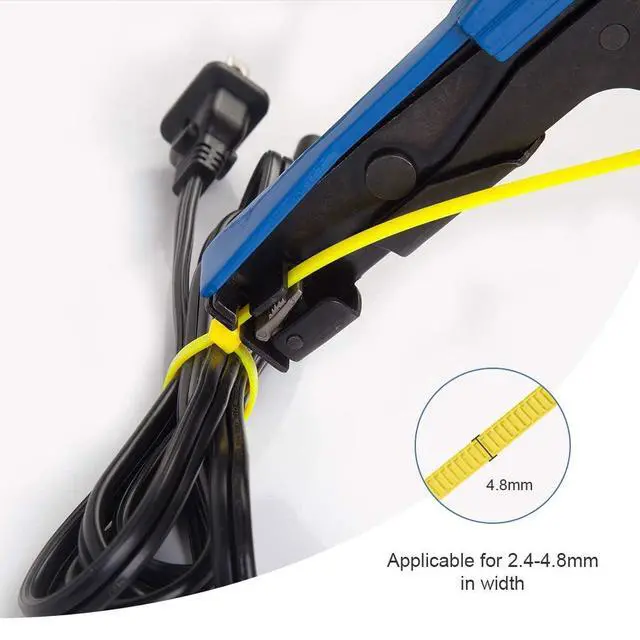 Alt view image 7 of 7 - Cable Tie Gun - Fastening and Cutting Tool with Handle Special for Nylon Cable Tie Fasten and Cut Cables in Blue