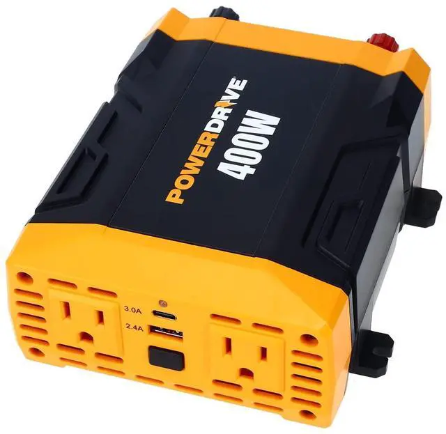 Main image of PWD400 400 Watt Power Inverter 12v DC to 110v AC with 2 Outlets and 2 Ports