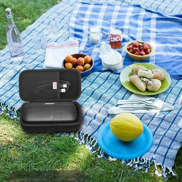 Alt view image 7 of 7 - Hard Travel Speaker Case for Bose New SoundLink Flex Speaker (2nd Gen) / Bose SoundLink Flex Bluetooth Portable Speaker, Extra Mesh Pocket for Bose Speaker Charger, Charging Cables, Black