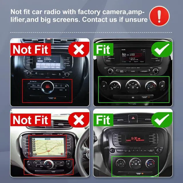 Alt view image 2 of 7 - 9 Inch IPS Touchscreen Android 14 Car Stereo for Kia Soul 2014-2019 with Wireless CarPlay & Android Auto 2+64GB Car Radio, Support WiFi 6, Bluetooth,5.4, Backup Camera, SWC