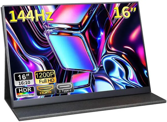 Main image of 16" 144Hz FHD Portable Monitor,100% sRGB 1200P HDR Portable Gaming Monitor | Portable Monitor with USB-C HDMI VESA and Magic Cover,External Screen for Laptop,Mac,PC,Phone,PS5,Xbox,etc