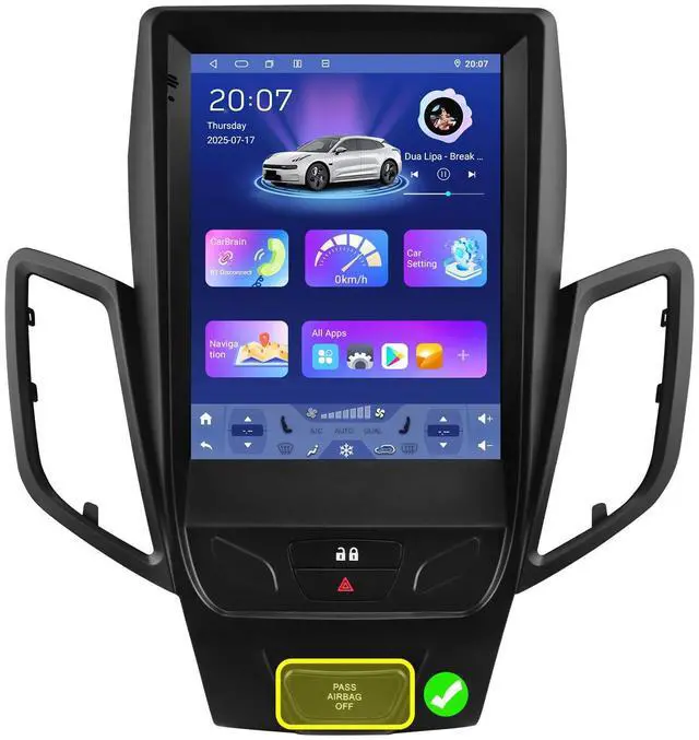 Main image of 8 Core 4GB+64GB Android 14 Car Stereo Upgrade for Ford Fiesta (2009-2020), 9.7Inch QLED Touchscreen GPS Navigation with Wireless Carplay Android Auto Bluetooth 5.0 EQ SWC USB