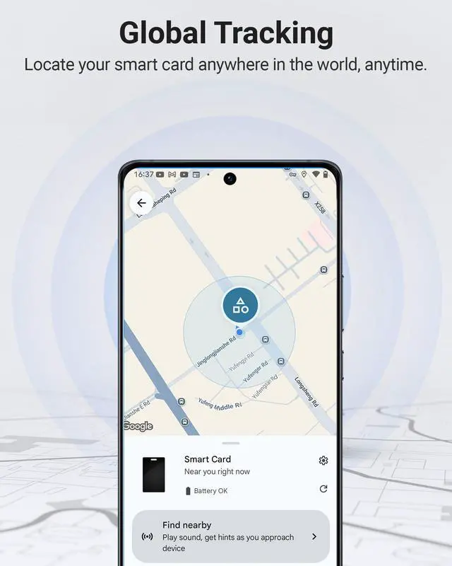 Alt view image 3 of 6 - Android Wallet Tracker Card, Smart Card (Android Only), GPS Wallet Finder, Airtag Tracking Card, Compatible with Google Find Hub App