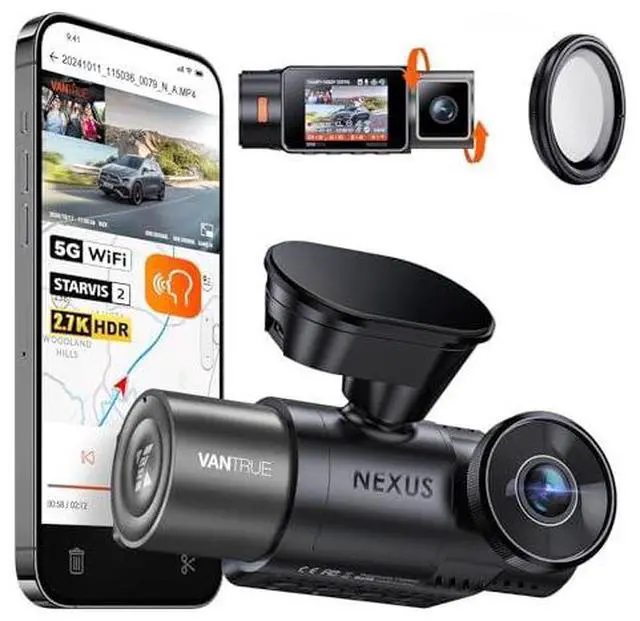 Main image of Bundle: N2X Front Inside Dash Cam + CPL Filter Dual Dashcam, Infrared Cabin Camera, STARVIS 2, Parking Mode, GPS, WiFi Dash Cam for Rideshare Taxi Daily Drivers