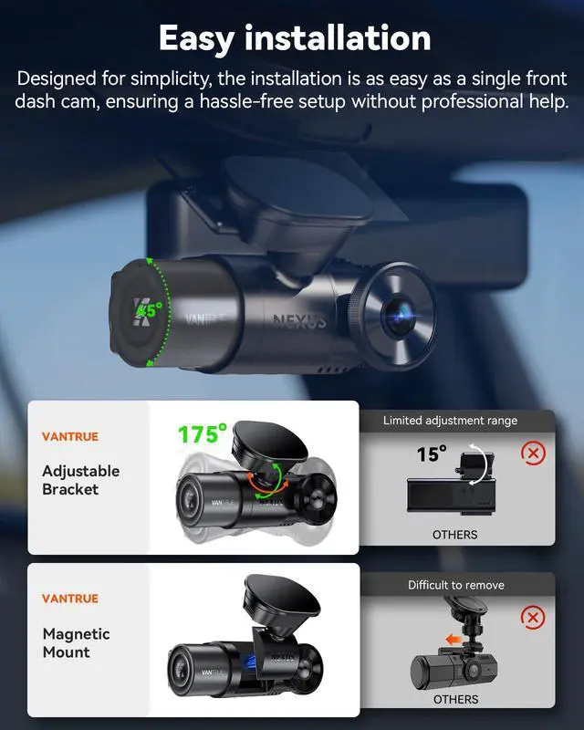 Alt view image 4 of 5 - Bundle: N2X Front Inside Dash Cam + CPL Filter Dual Dashcam, Infrared Cabin Camera, STARVIS 2, Parking Mode, GPS, WiFi Dash Cam for Rideshare Taxi Daily Drivers
