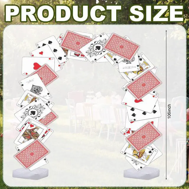 Alt view image 2 of 6 - Wonderland Tea Party Decoration 10 x 9 ft Tall Adjustable Poker Arch Stand with Water Fillable Base Wonderland Photo Props Decoration for Birthday Baby Shower Tea Party Supplies