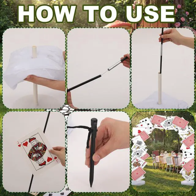 Alt view image 4 of 6 - Wonderland Tea Party Decoration 10 x 9 ft Tall Adjustable Poker Arch Stand with Water Fillable Base Wonderland Photo Props Decoration for Birthday Baby Shower Tea Party Supplies