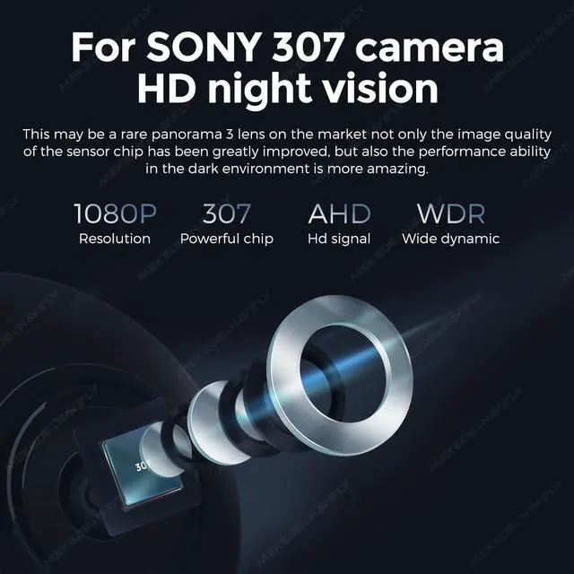 Alt view image 4 of 6 - DUDUAUTO HD AHD 1080P Night Vision Front Rear View Camera Lens, Waterproof, 6M Cable for Android Radio (Rear Camera)