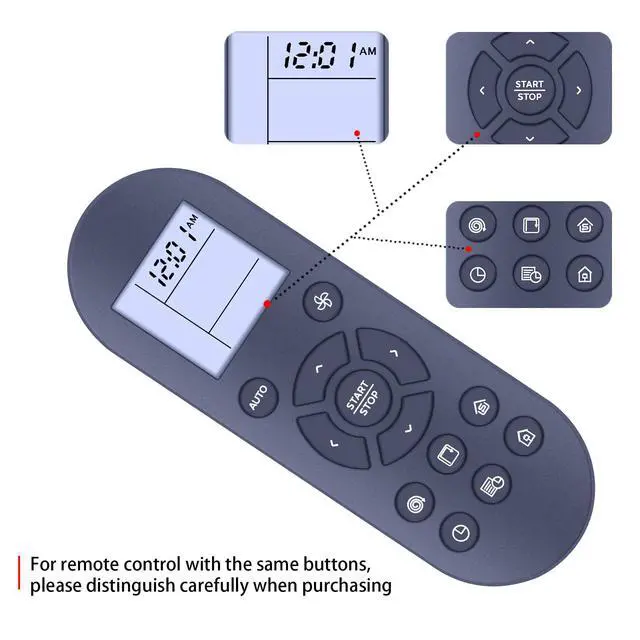 Alt view image 2 of 6 - Replacement Remote for Eufy Robot Vacuum Cleaner 11S, 11S Plus, 12, 15T, 30 | For Eufy 11S, 11S Plus, 12, 15T, 30 Replacement Robot Vacuum Remote Control