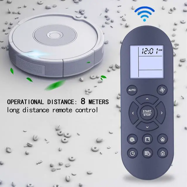 Alt view image 3 of 6 - Replacement Remote for Eufy Robot Vacuum Cleaner 11S, 11S Plus, 12, 15T, 30 | For Eufy 11S, 11S Plus, 12, 15T, 30 Replacement Robot Vacuum Remote Control