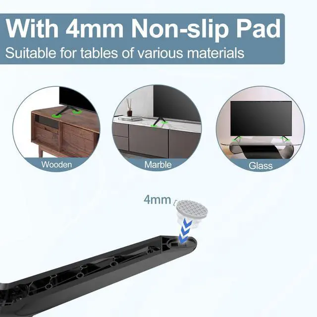 Alt view image 4 of 7 - TV Legs for TCL Google TV Stand Legs, for TCL Google TV Legs 32inch to 65inch with Screws & Instructions, Easy to Install