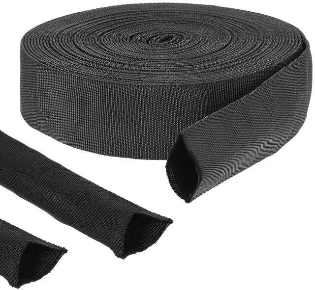 Main image of 33 FT Nylon Hydraulic Hose Protector Sleeve Black Protective Cover Hose Sheath Hydraulic Hose Wrap Cable Sleeve Torch Cutting Wire Hose Cover Management Wrap for Cord Tig (0.98 Inch Id)