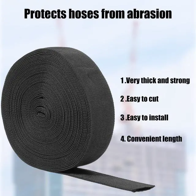 Alt view image 4 of 7 - 33 FT Nylon Hydraulic Hose Protector Sleeve Black Protective Cover Hose Sheath Hydraulic Hose Wrap Cable Sleeve Torch Cutting Wire Hose Cover Management Wrap for Cord Tig (0.98 Inch Id)