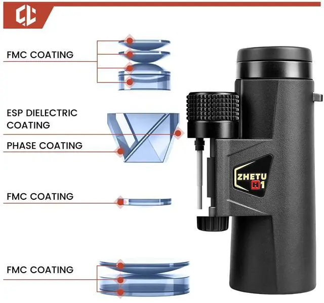 Alt view image 4 of 7 - ED 10x42 Professional Binoculars for Adults High Powered, Fully Multi-Coated Lenses, Super Bright BAK4 Prism Waterproof Compact Binoculars for Bird Watching Hunting Stargazing Hiking Cruise Travel
