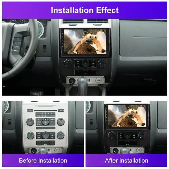 Alt view image 5 of 7 - 2G+64G Android 13 Car Stereo with Wireless Apple Carplay Android Auto for 2008-2012 Ford Escape Mazda Tribute 9 Inch Touchscreen Car Radio with GPS Navigation WiFi Bluetooth FM RDS HD Backup Camera