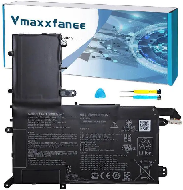 Main image of 56Wh B41N1827 Battery Replacement for Asus ZenBook Flip 15 UX562 UX562F UX562FA UX562IQ UX562IA UX562FD UX562UG Q526 Q526F Q526FA Q526FAC Q507 Q507I Q507IQ UM562 UM562IQ B41BME1 UM562IA Gen 1 402
