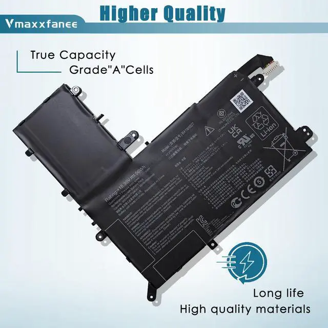 Alt view image 3 of 7 - 56Wh B41N1827 Battery Replacement for Asus ZenBook Flip 15 UX562 UX562F UX562FA UX562IQ UX562IA UX562FD UX562UG Q526 Q526F Q526FA Q526FAC Q507 Q507I Q507IQ UM562 UM562IQ B41BME1 UM562IA Gen 1 402