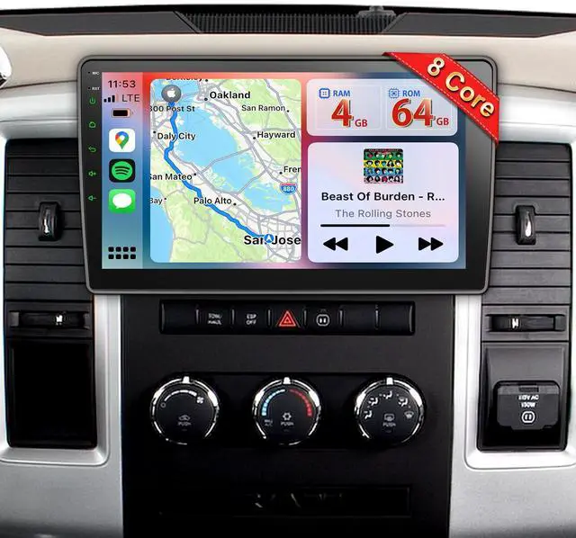 Main image of Radio 64G for Jeep Wrangler JK 2007-2018 with Wireless CarPlay/Android Auto