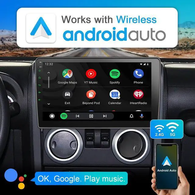 Alt view image 4 of 7 - Radio 64G for Jeep Wrangler JK 2007-2018 with Wireless CarPlay/Android Auto