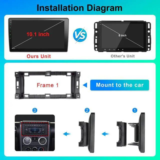 Alt view image 5 of 7 - Radio 64G for Jeep Wrangler JK 2007-2018 with Wireless CarPlay/Android Auto