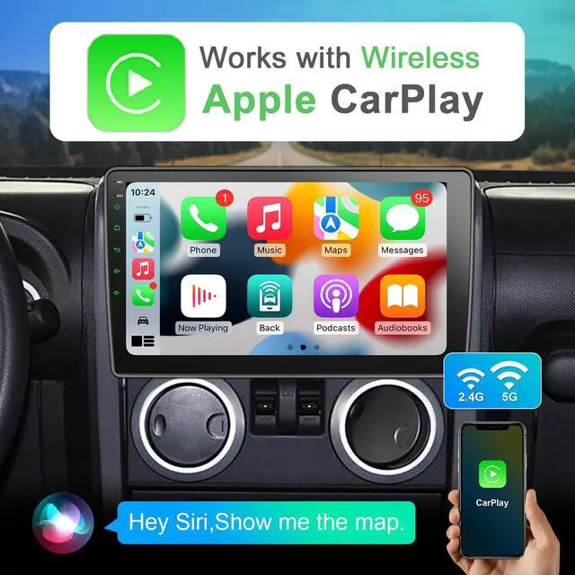 Alt view image 3 of 7 - Radio 64G for Jeep Wrangler JK 2007-2018 with Wireless CarPlay/Android Auto